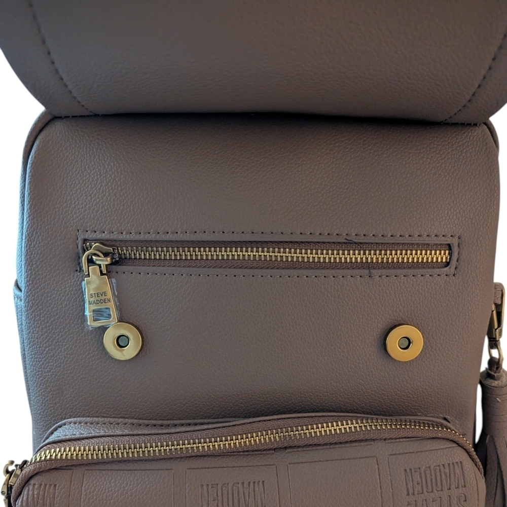 Steve Madden Chocolate Brown Backpack with Fringe - Picture 3 of 13